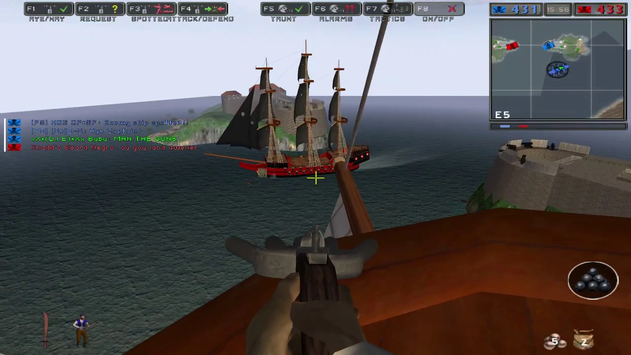 playing Battlefield Pirates  with huge pirate ships.