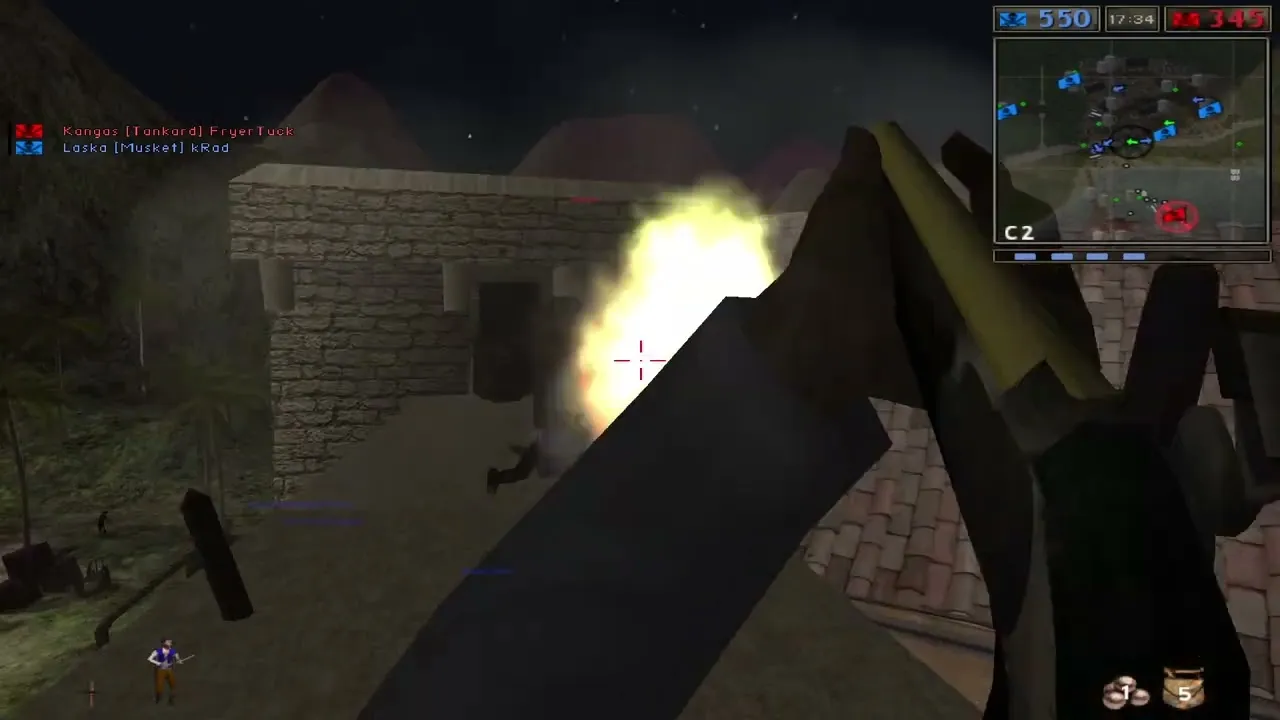 Unleash Chaos Under the Moonlight: Battlefield Pirate Mod Night Gameplay